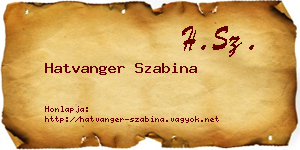 Hatvanger Szabina névjegykártya
