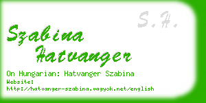 szabina hatvanger business card